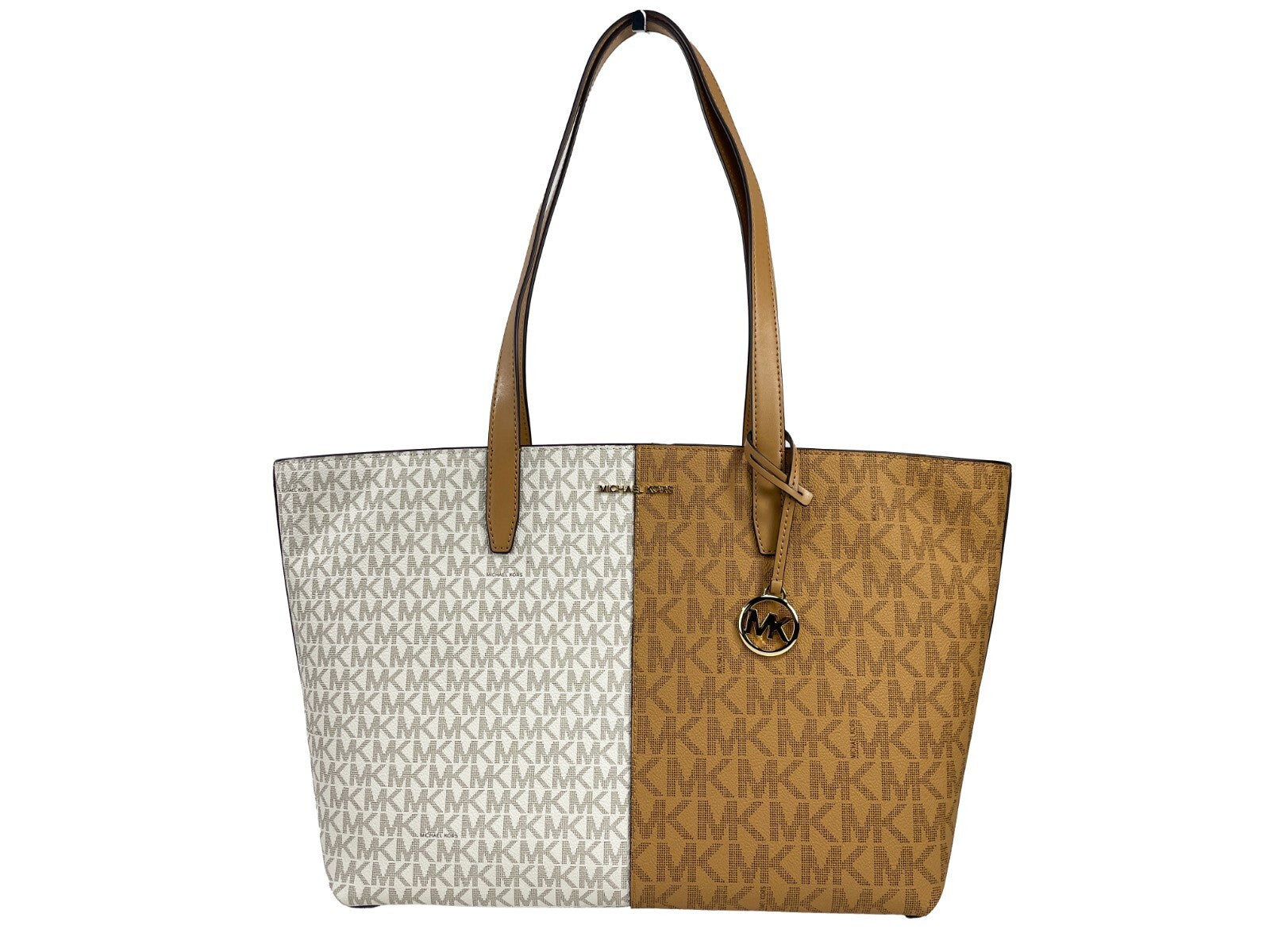 Deer Multi Leather Medium Zip Top Tote Bag by Michael Kors