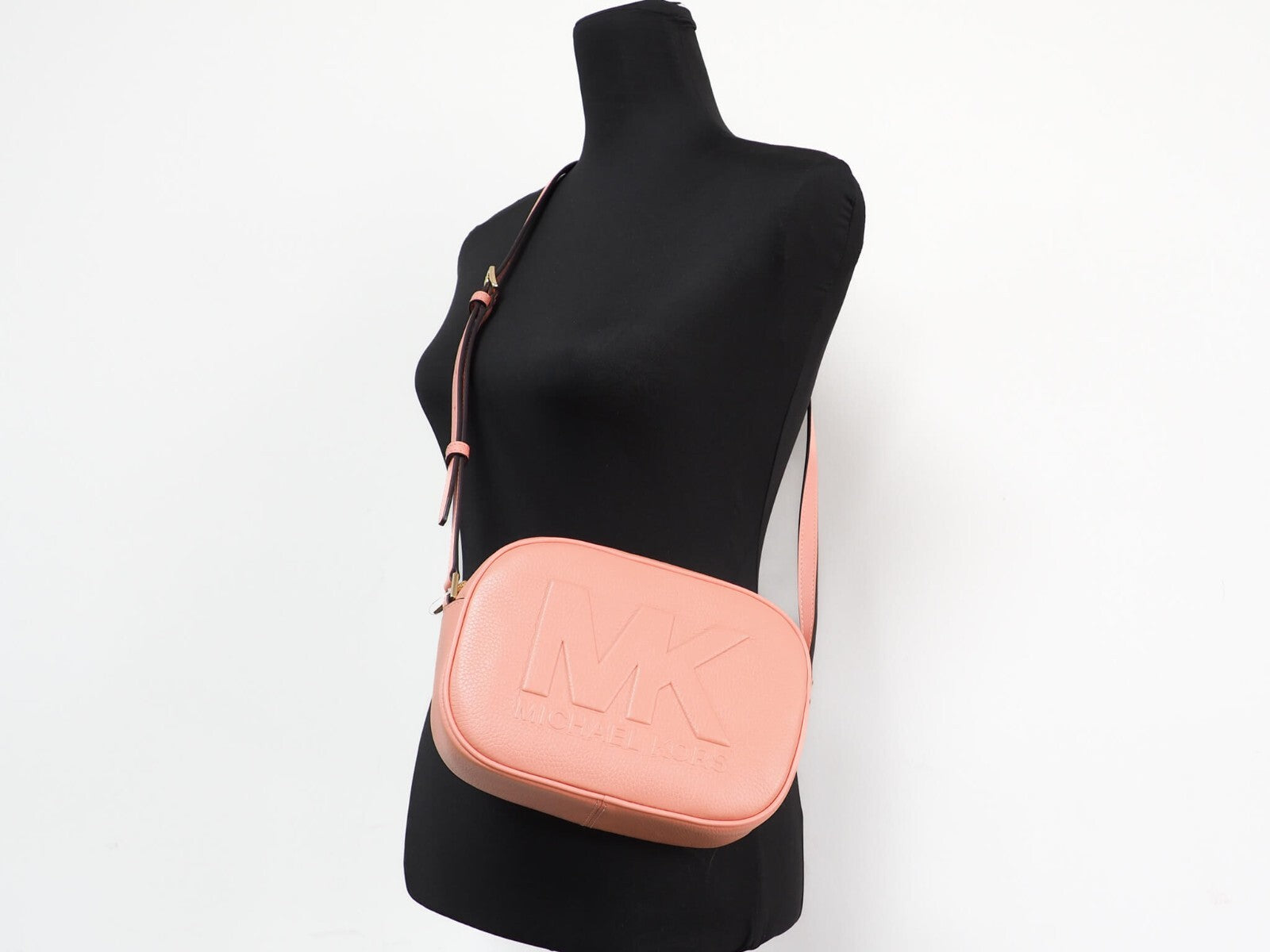 Sherbert Leather Oval Camera Crossbody Bag by Michael Kors