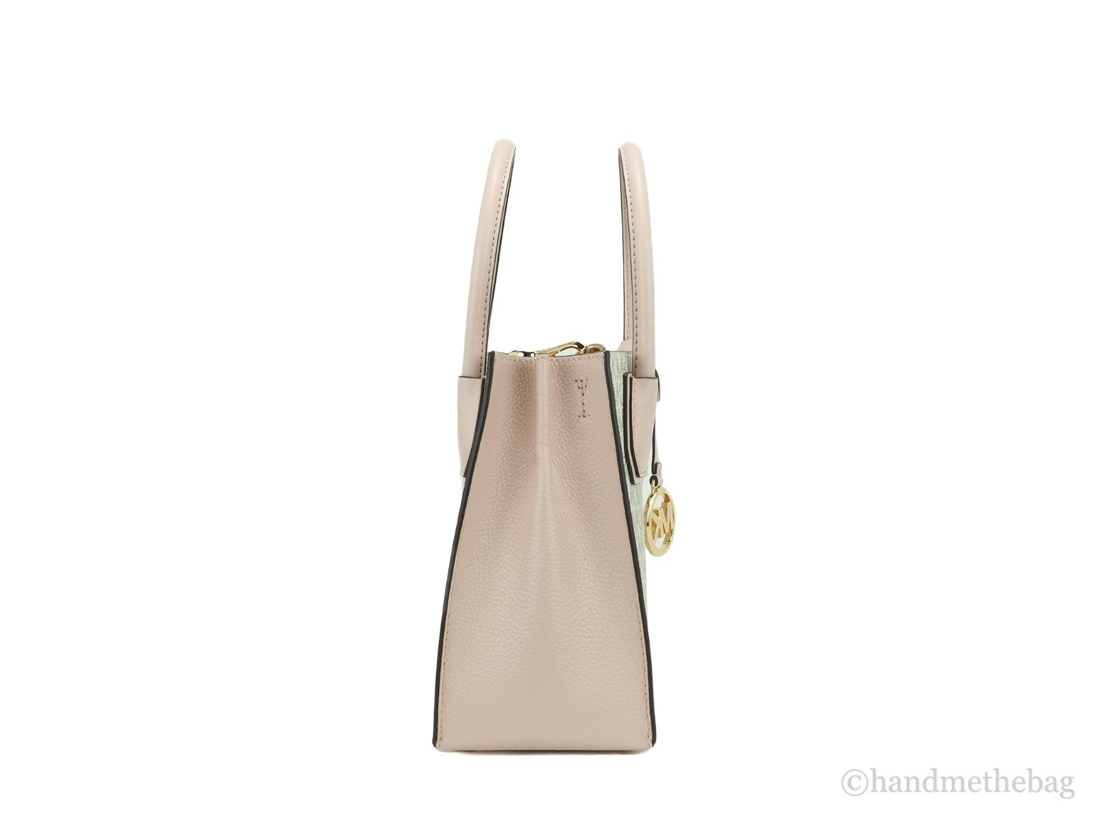Powder Blush Leather Crossbody Bag with Logo Accordion by Michael Kors