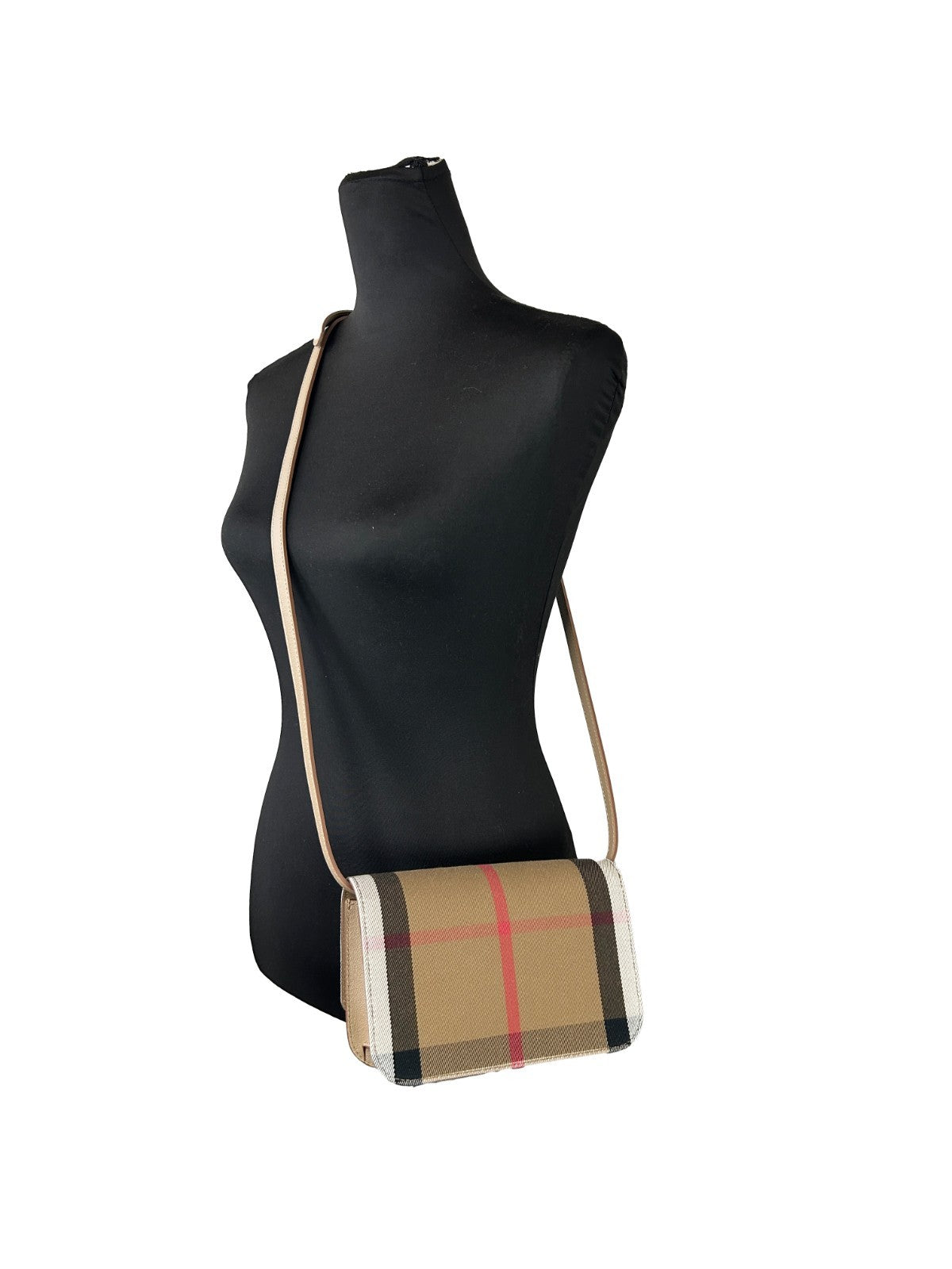 Sac porté épaule Madison petit format en cuir et motif à carreaux Burberry