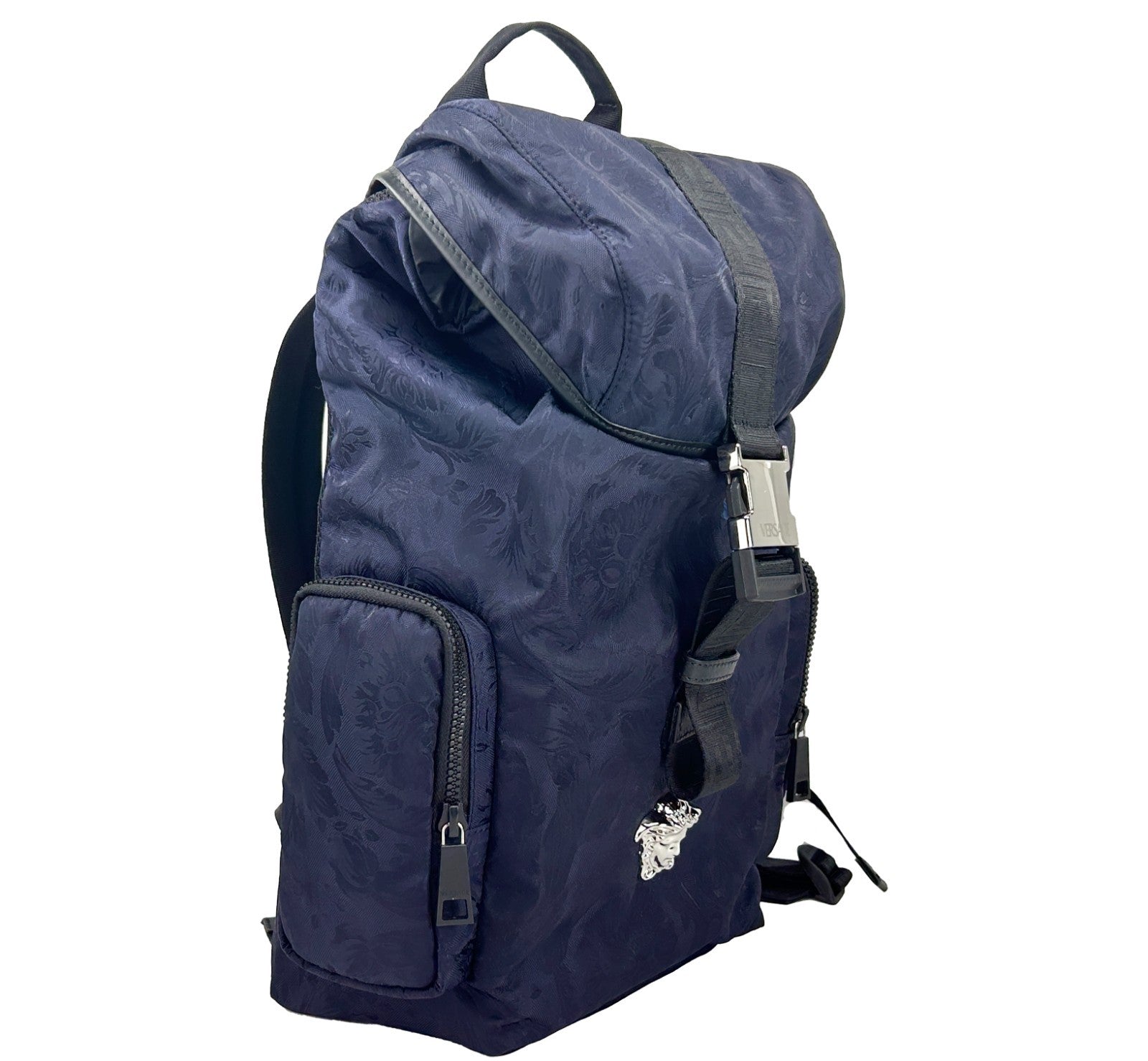 Versace Medusa Nylon-Rucksack mit Schnalle und Tunnelzug