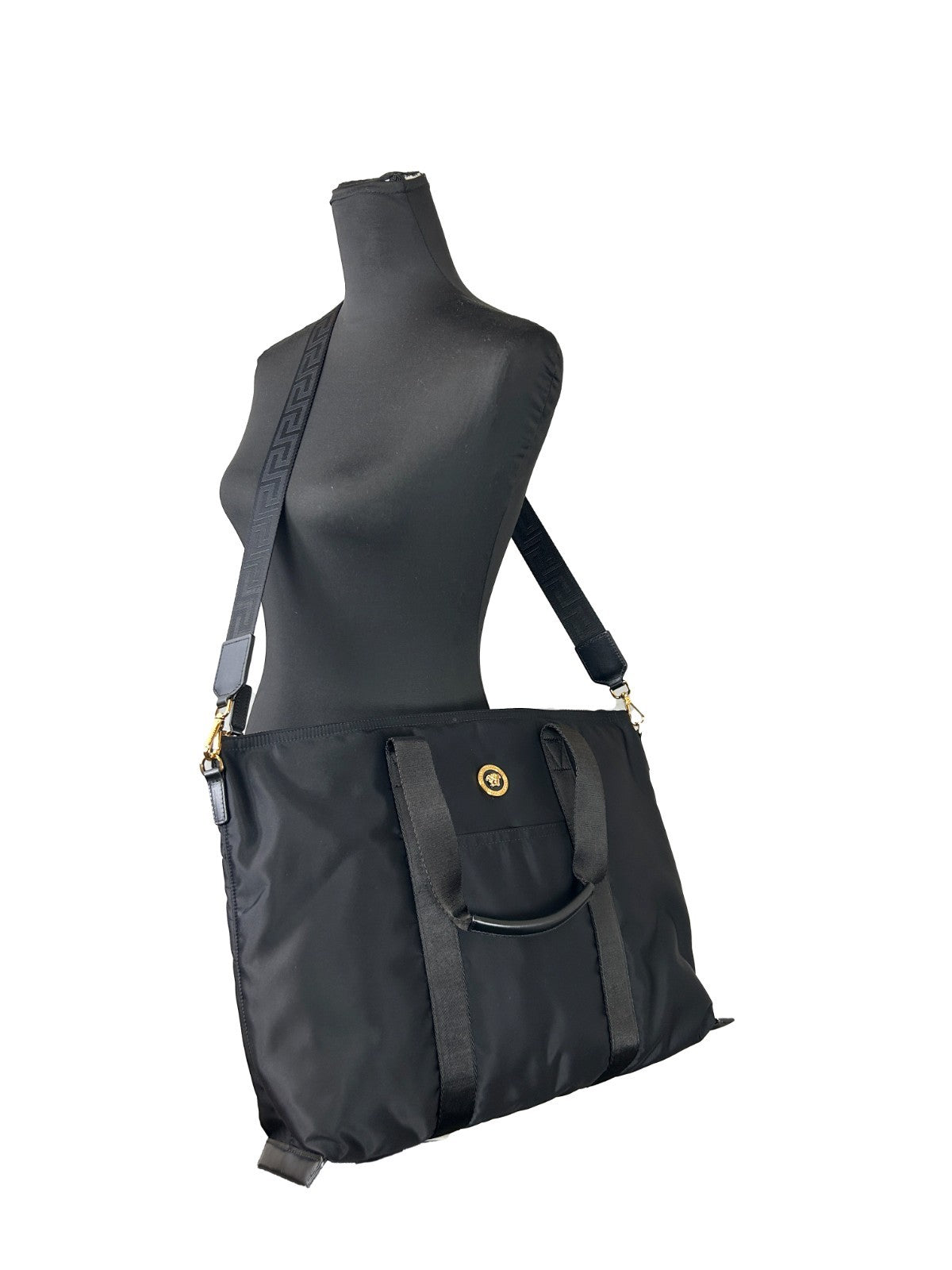 Black Synthetic La Medusa Shoulder Tote Bag by Versace