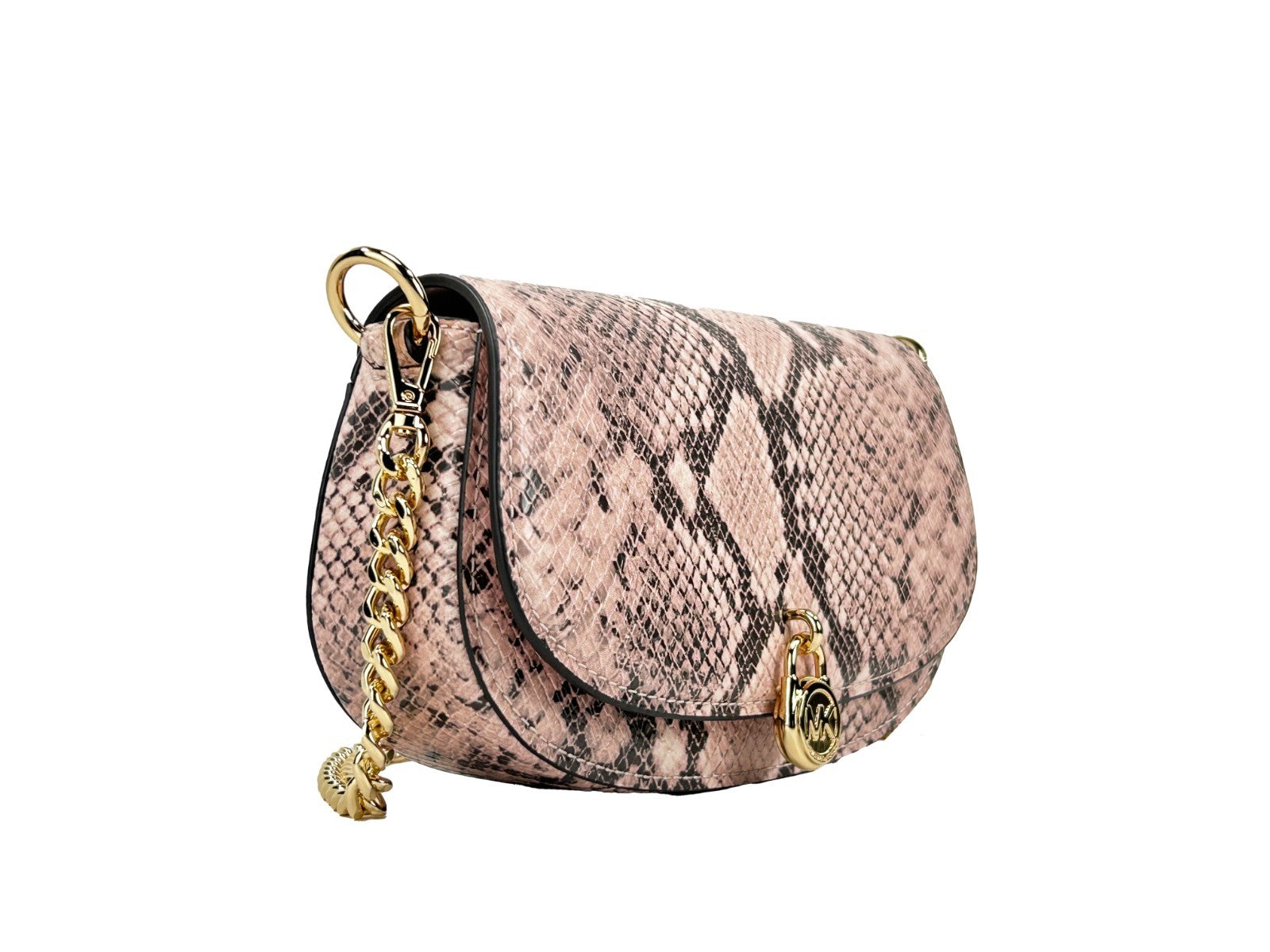 Pink Leather Snakeskin Crossbody Bag by Michael Kors