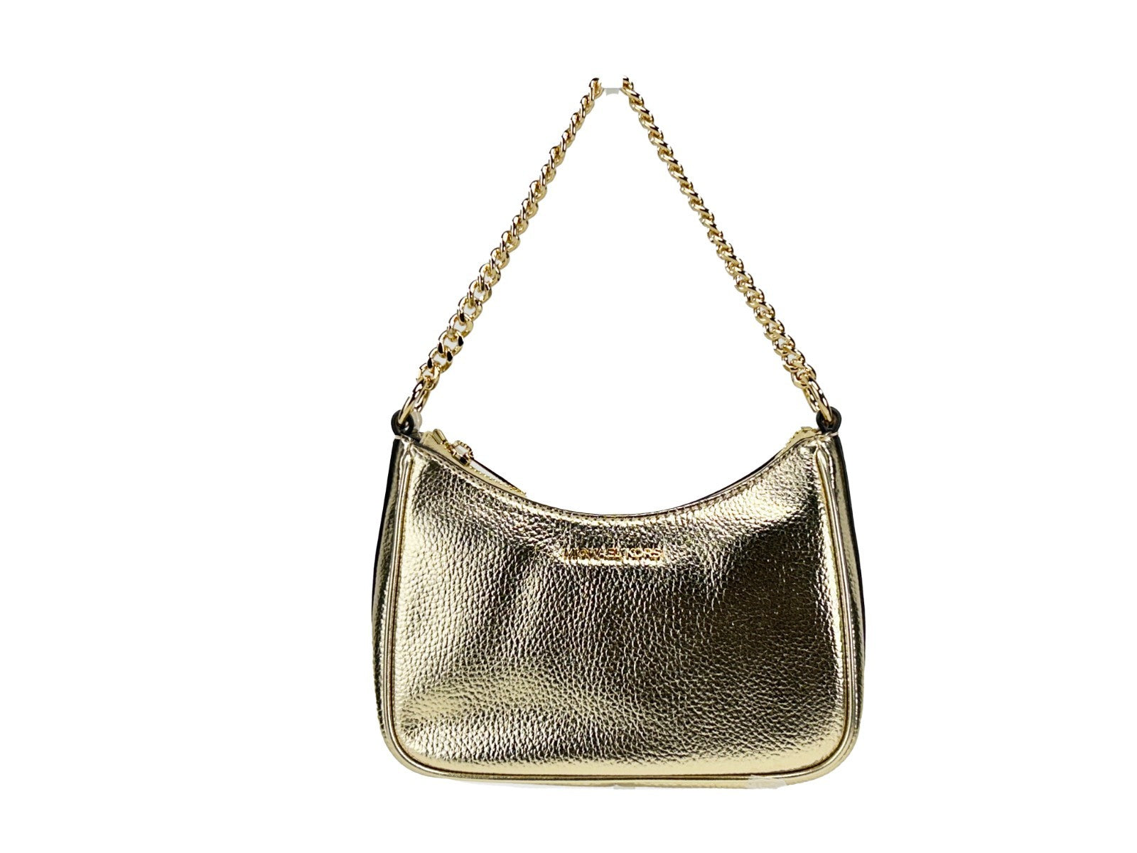 Pale Gold Leather Small Pouchette Crossbody Bag