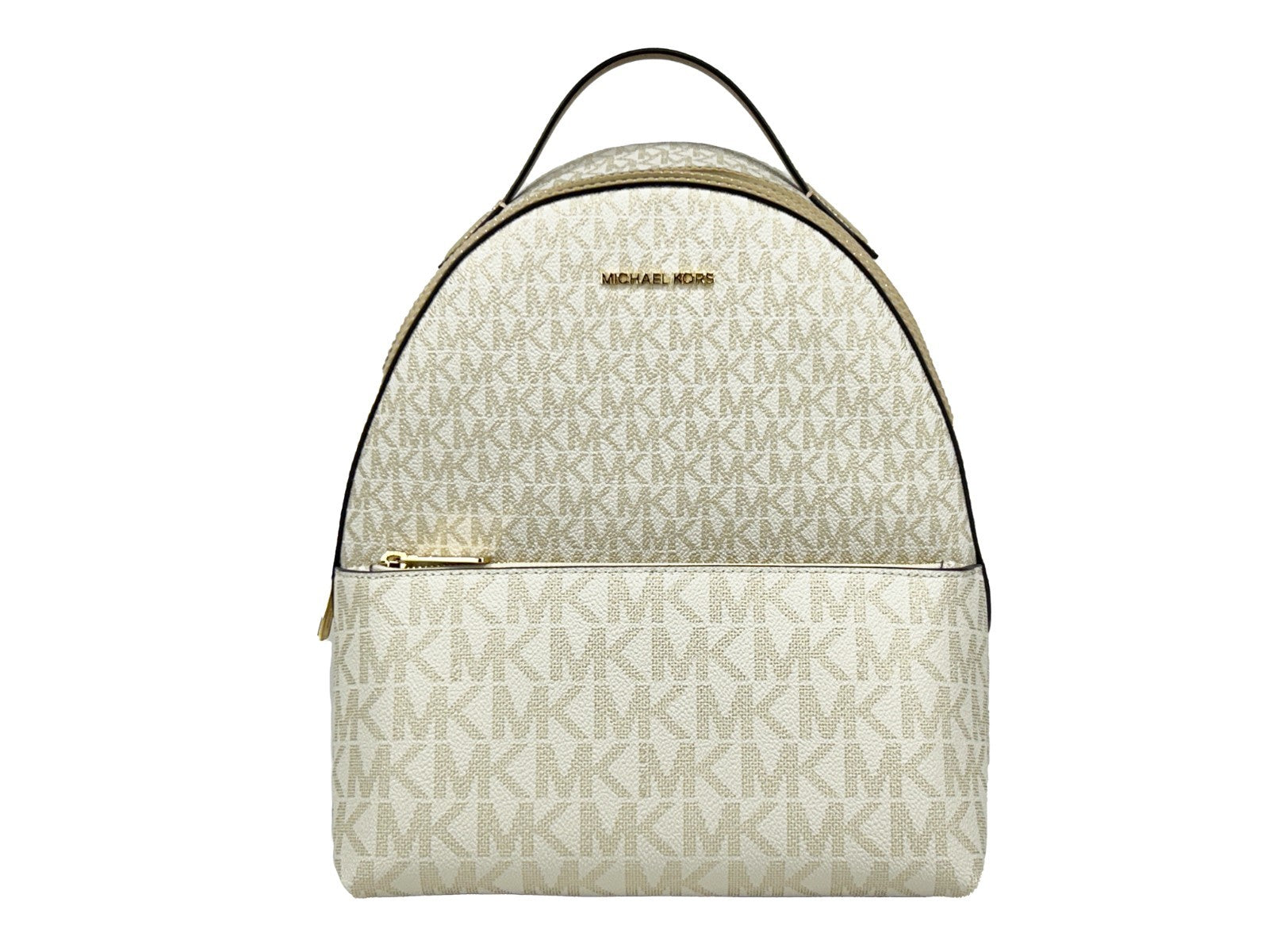 Gold Michael Kors Sheila Medium Leather Backpack with Zip Pocket