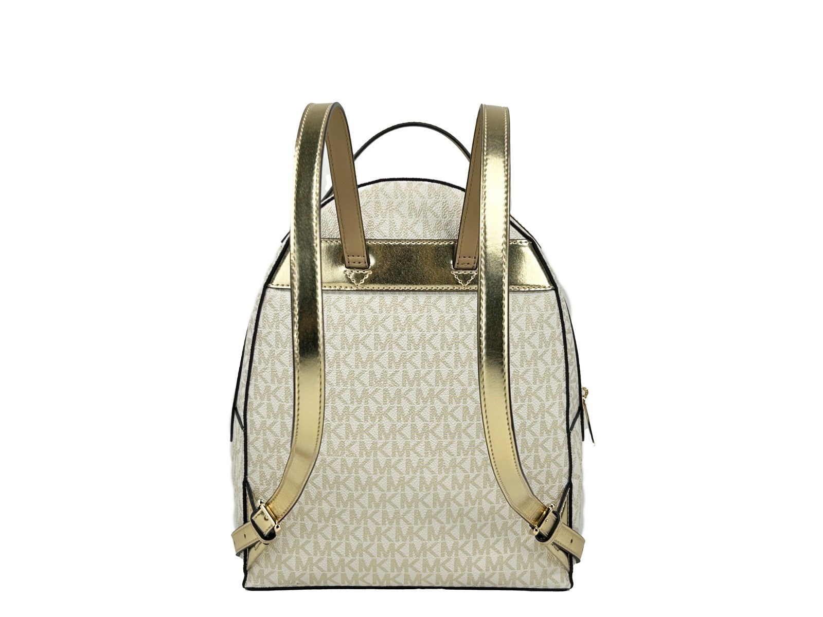 Gold Michael Kors Sheila Medium Leather Backpack with Zip Pocket