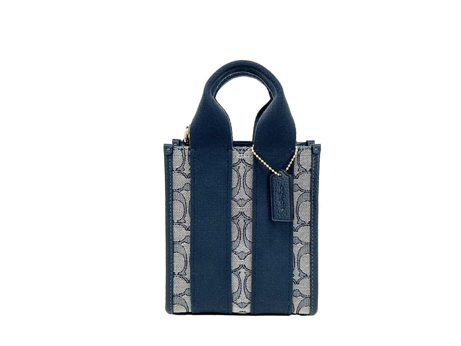 Midnight Navy Leather Mini Tote Crossbody Bag