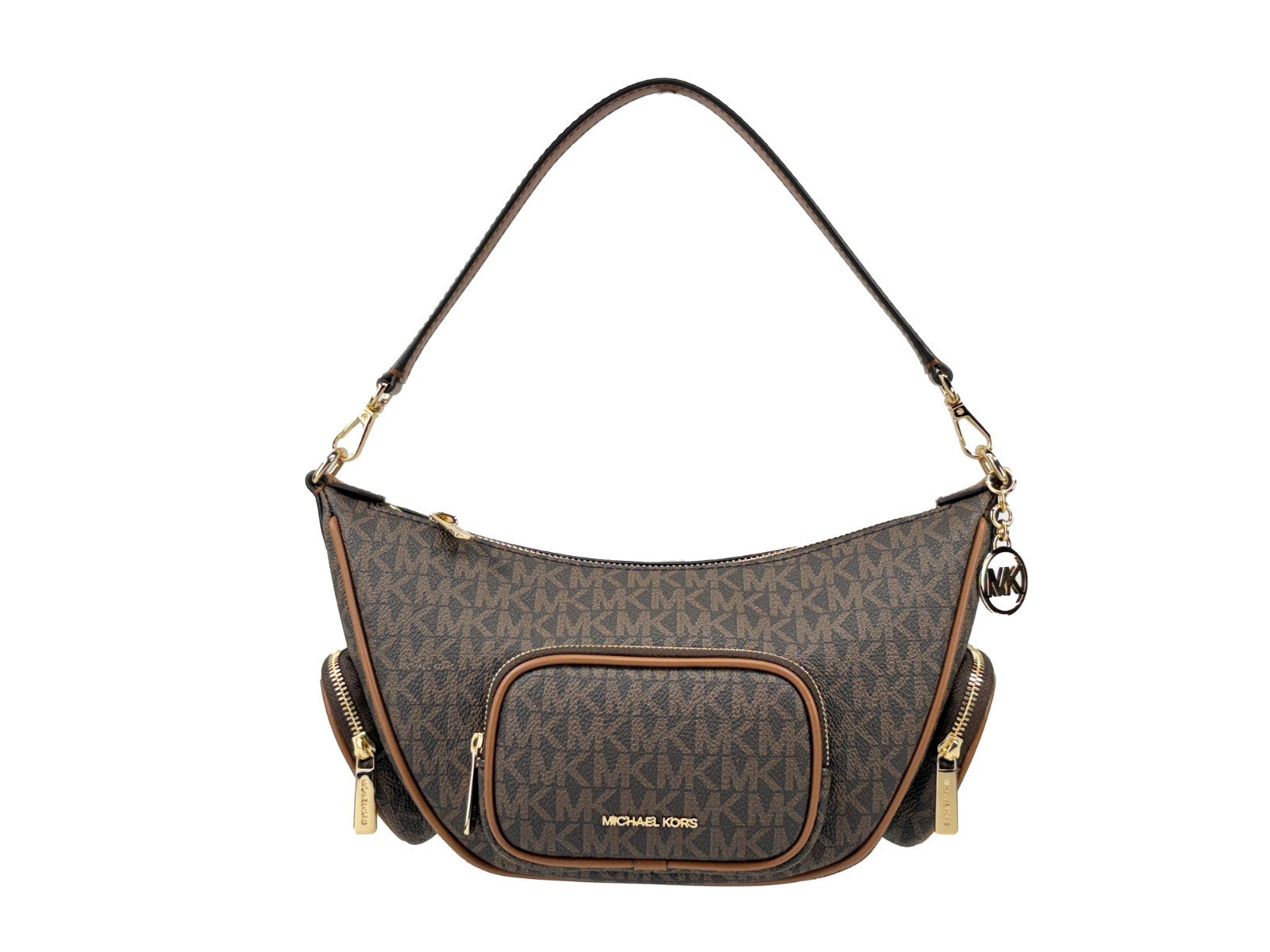 Brown Leather Michael Kors Merritt Convertible Crossbody Bag