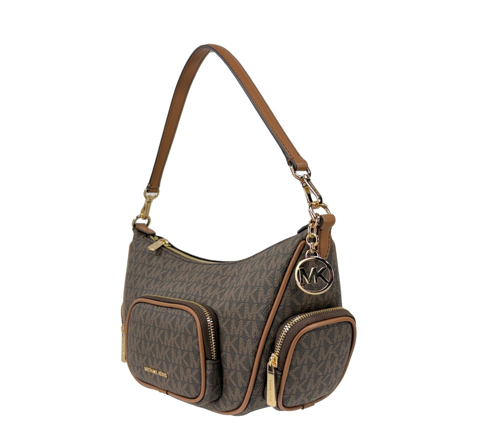 Brown Leather Michael Kors Merritt Convertible Crossbody Bag