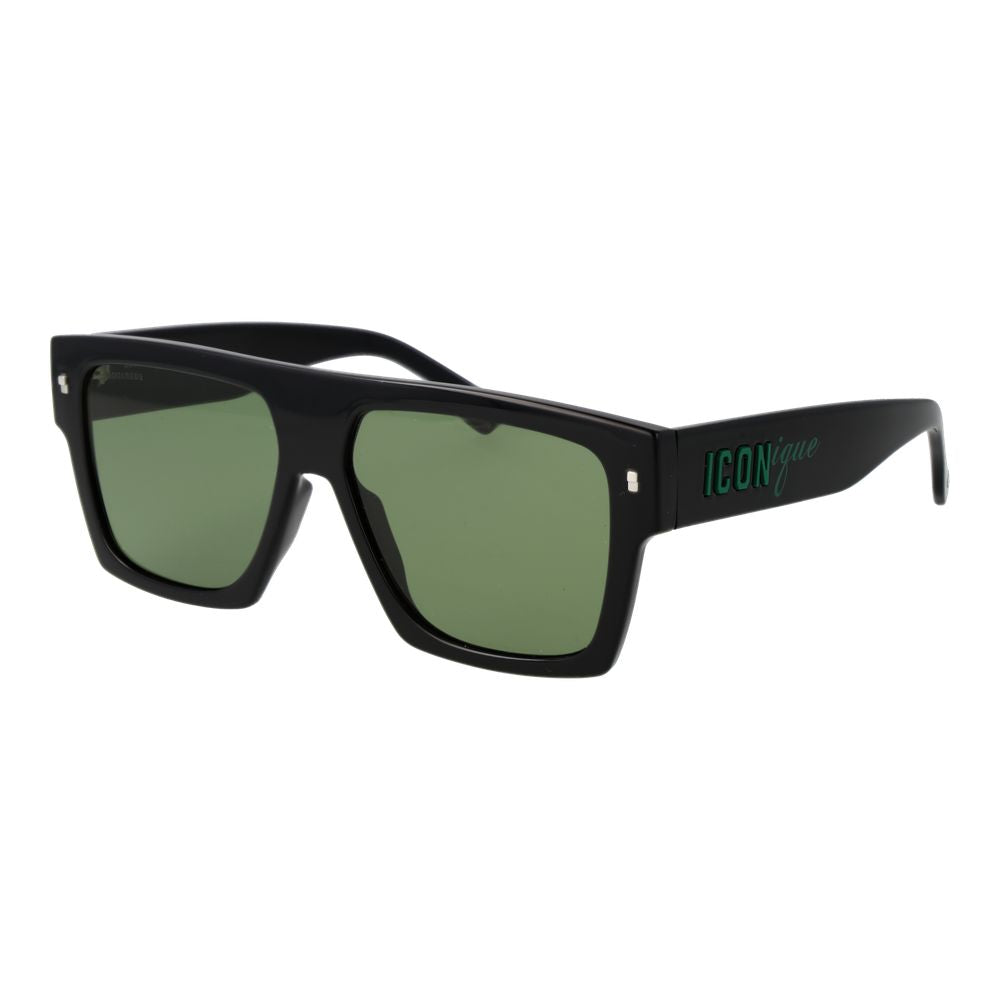 Schwarze Sonnenbrille aus Synthetik mit grünen Gläsern