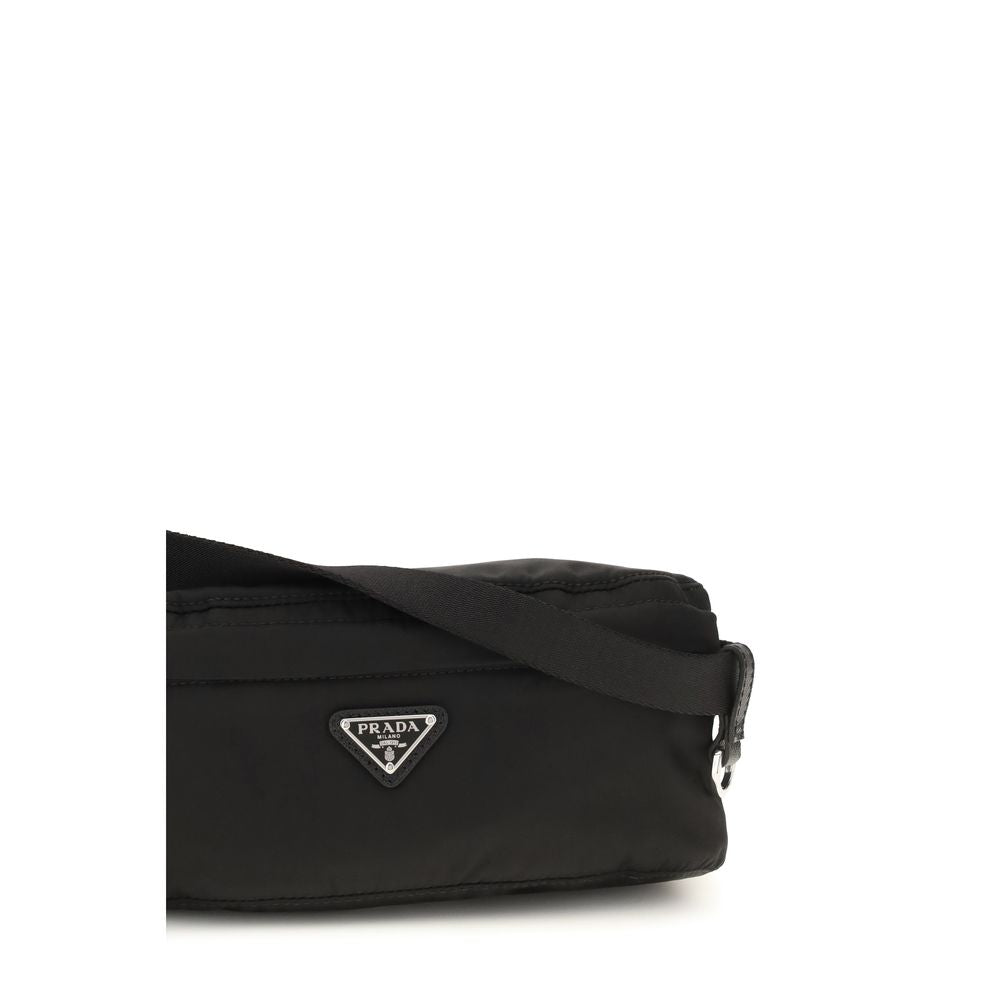 Black Synthetic Clutch Bag with Logo Plaque