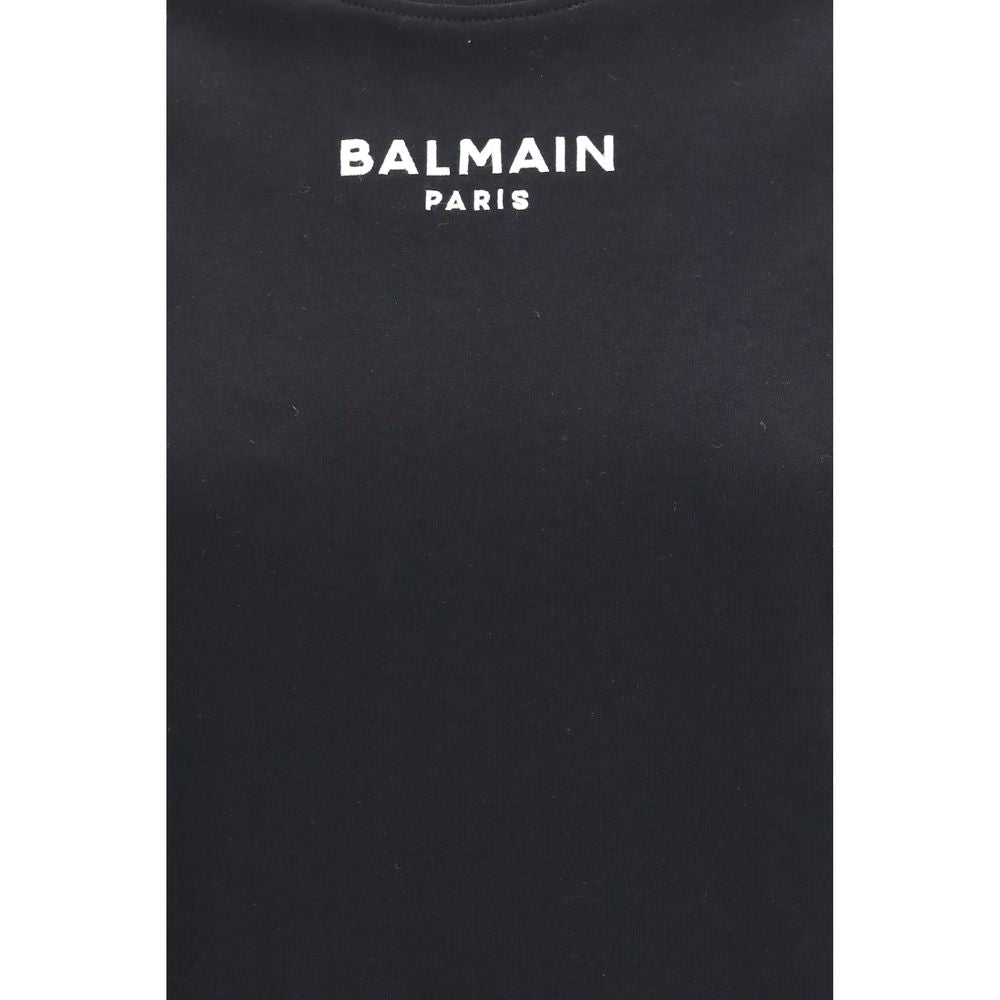 Black Cotton T-Shirt with Signature Logo Detail