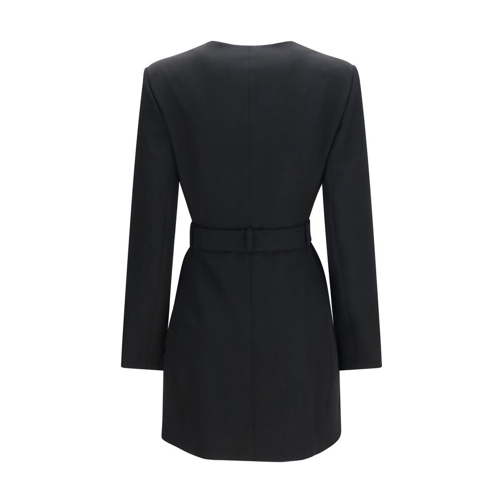 Schwarzer Wollblazer mit Gürtel von Balmain