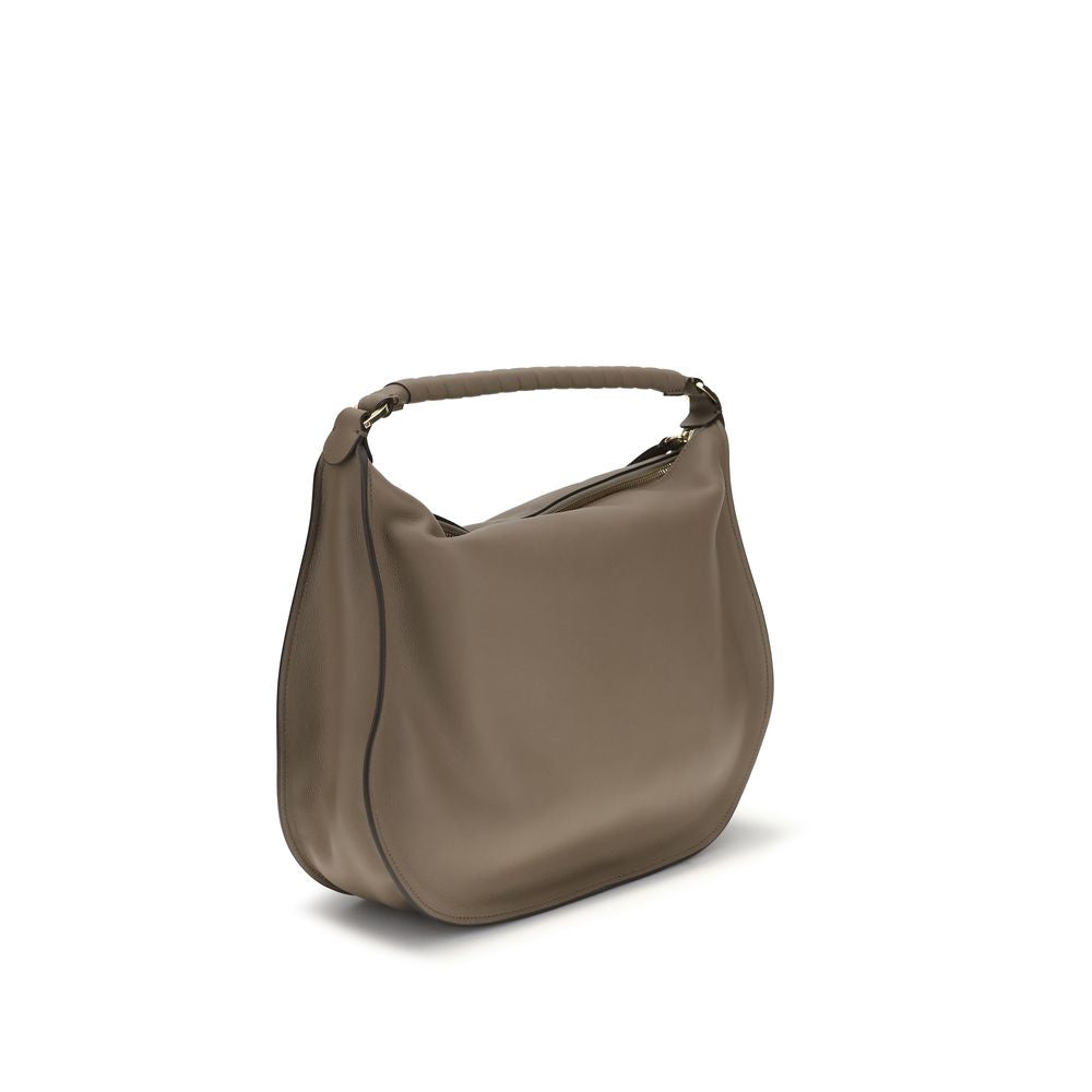 Beige Leather Marcie Shoulder Bag by Chloé