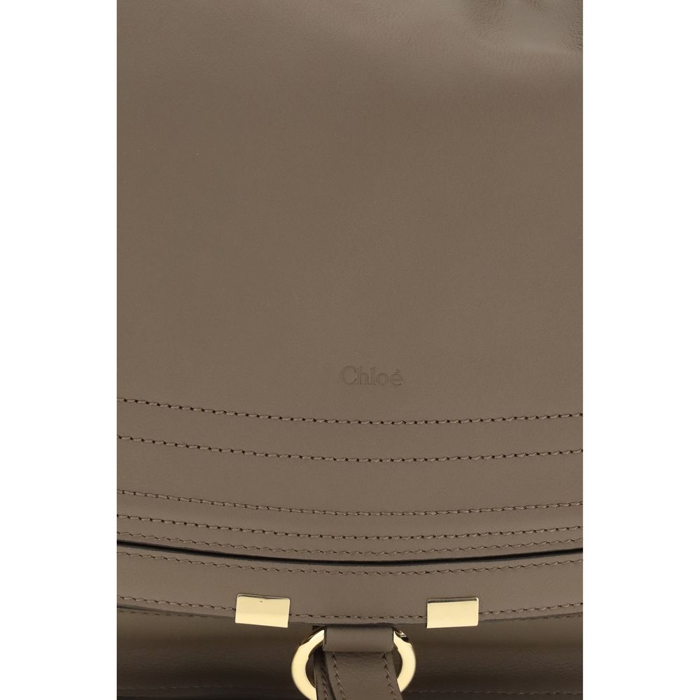 Beige Leather Marcie Shoulder Bag by Chloé