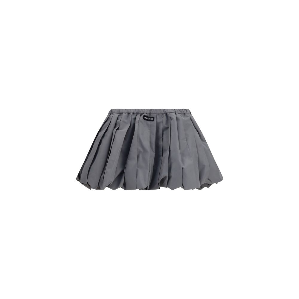 Gray Synthetic Balloon Mini Skirt