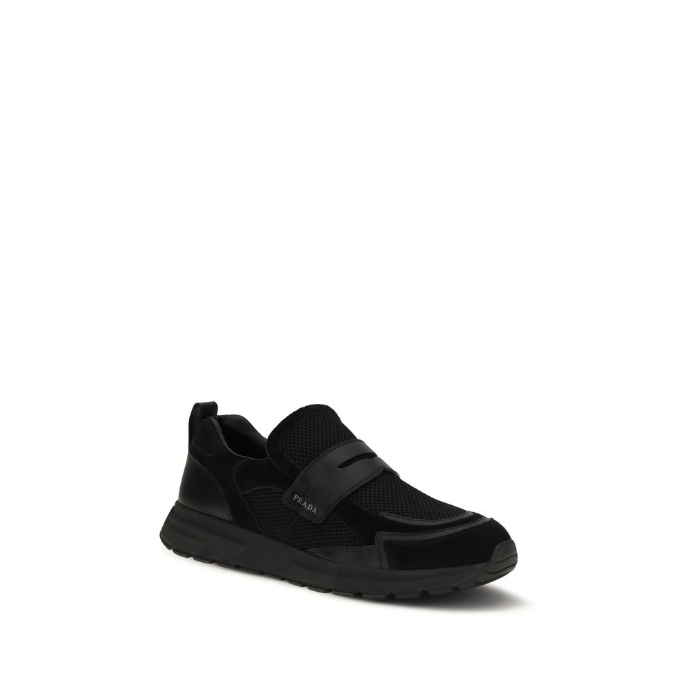Black Leather Athletic Sneakers