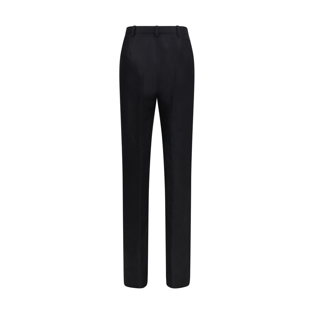 Schwarze Seidenhose mit figurbetontem Schnitt