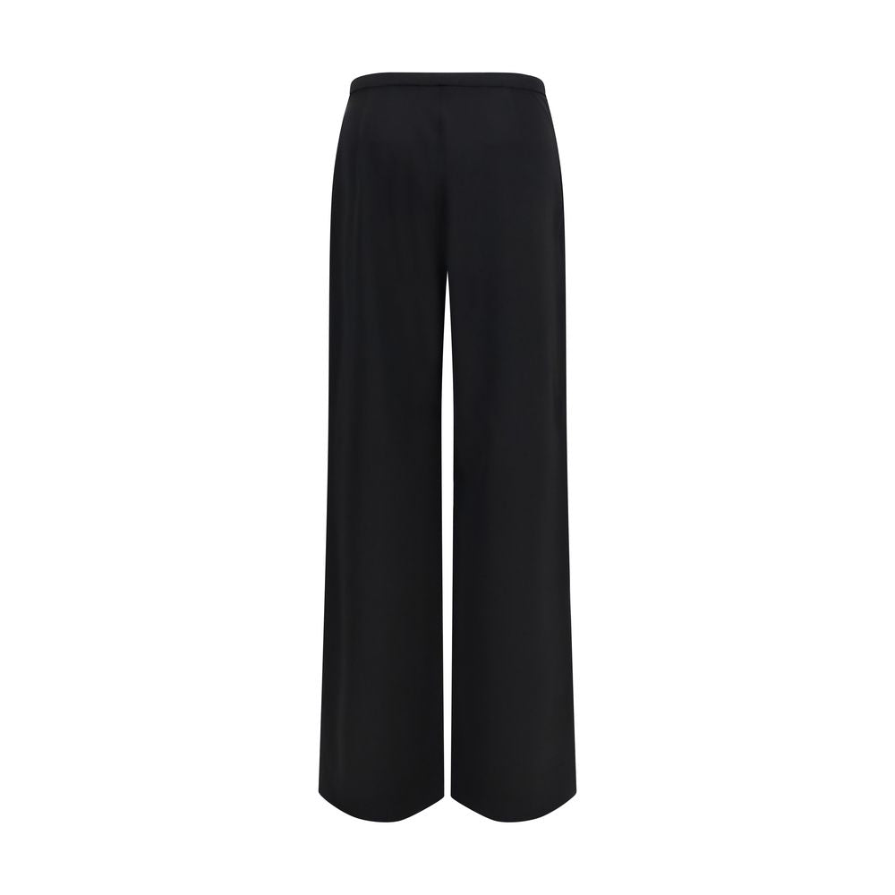 Schwarze Oversize-Freizeithose aus Wolle
