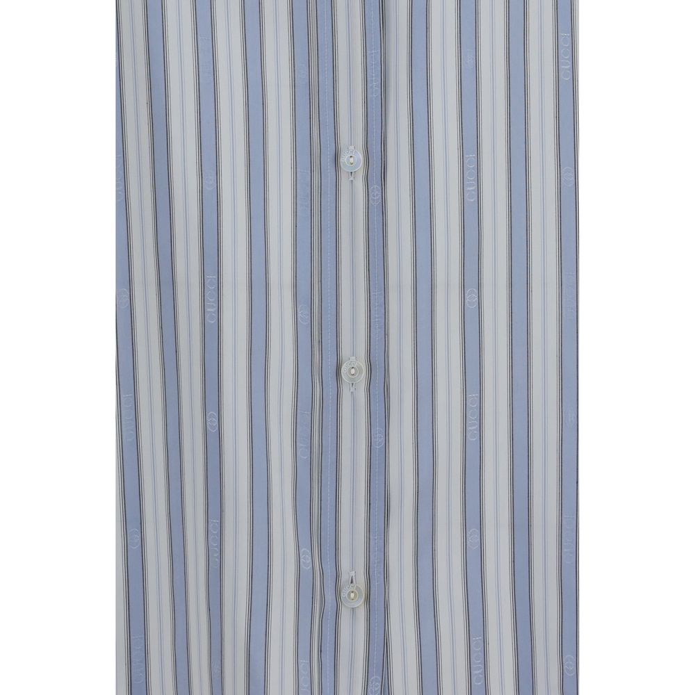 Blue Silk Jacquard Shirt by Gucci