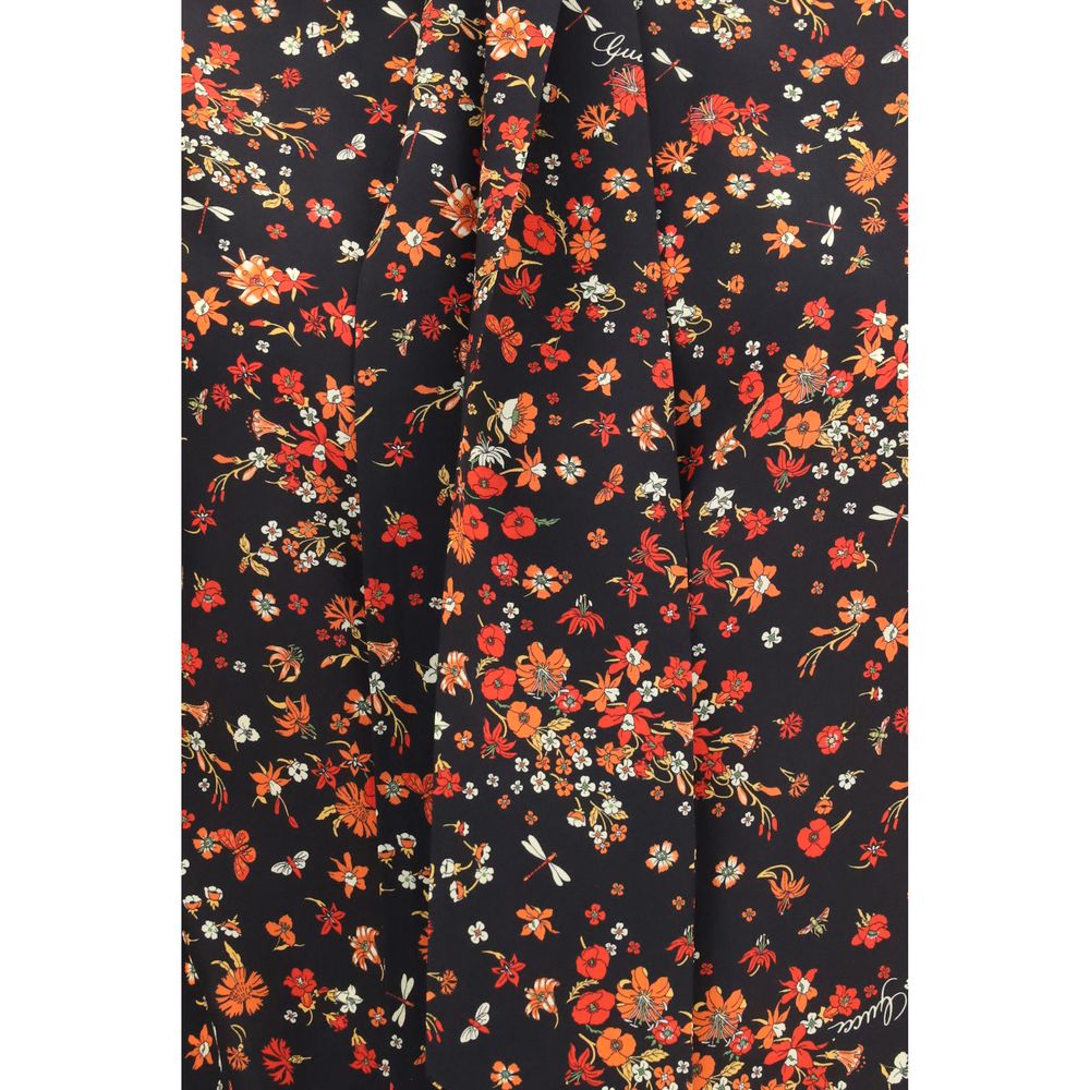 Mehrfarbige Seidenbluse mit Schleife von Gucci