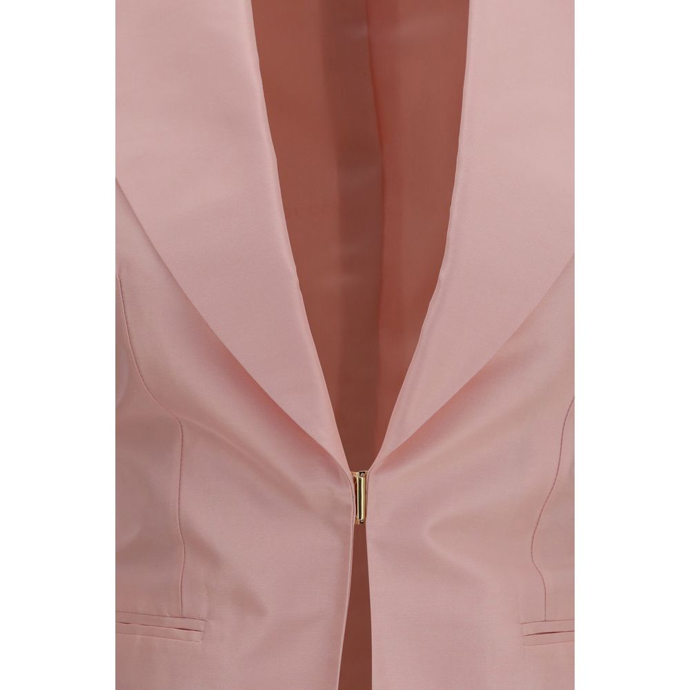 Light Pink Silk Full-Length Jacket