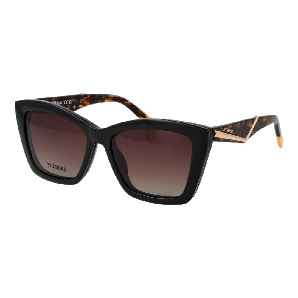 Schwarze synthetische Cat-Eye-Brille mit roten Gläsern