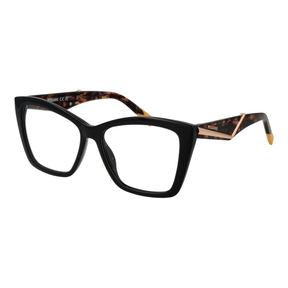 Schwarze synthetische Cat-Eye-Brille mit roten Gläsern