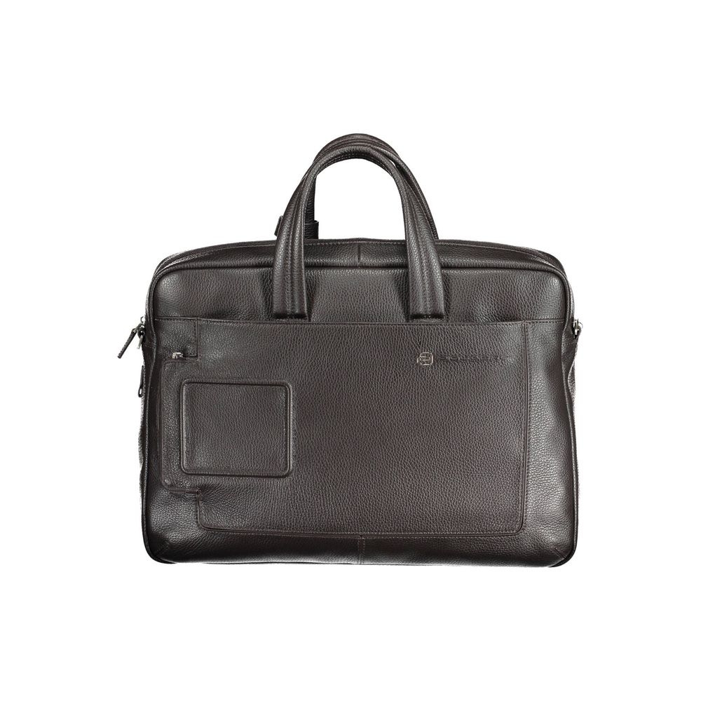Brown Leather Briefcase with Adjustable Strap