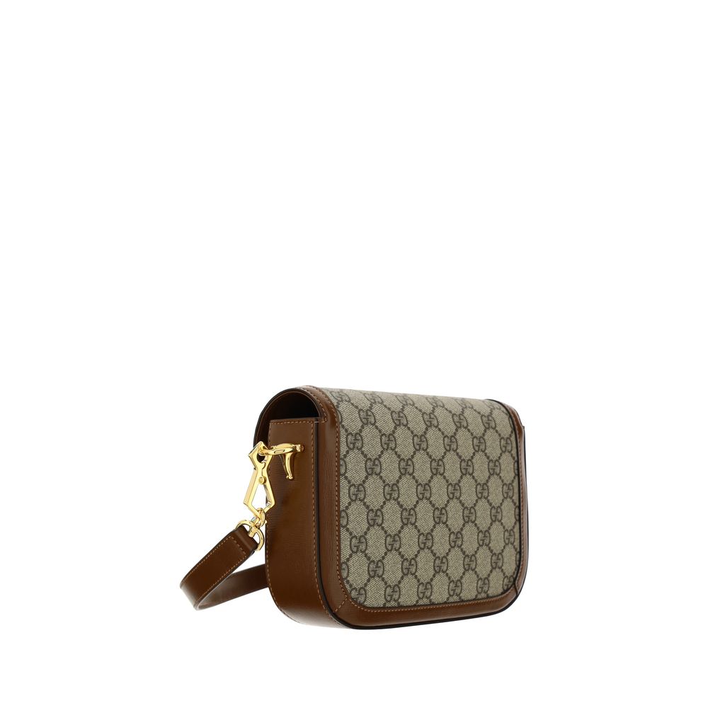 Braune Gucci 1955 Mini Horsebit Umhängetasche aus Synthetik