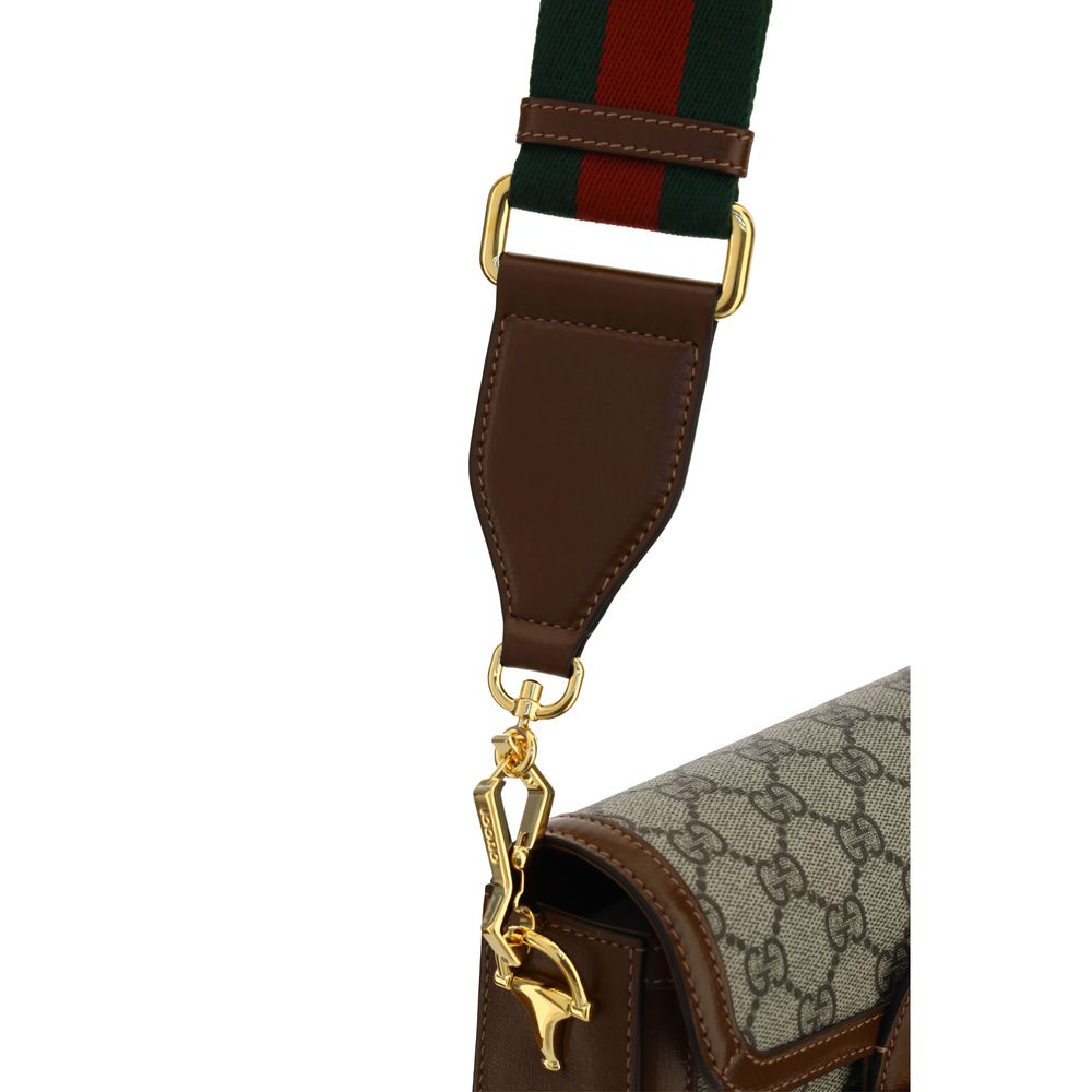 Braune Gucci 1955 Mini Horsebit Umhängetasche aus Synthetik