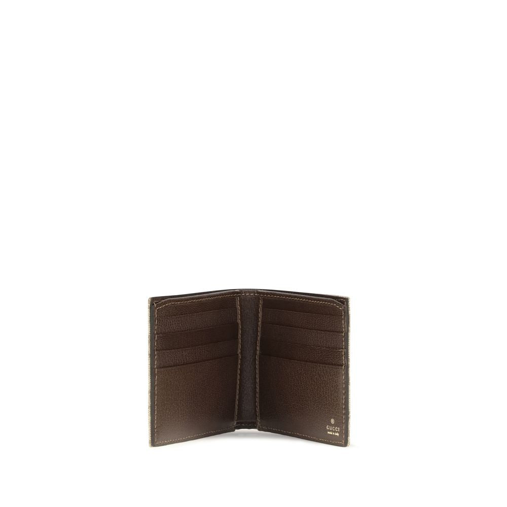 Beige Gucci Cotton Wallet with Leather Interior
