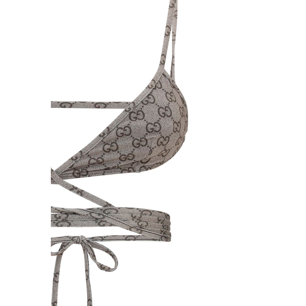 Beige Synthetic Gucci Bikini with GG Print