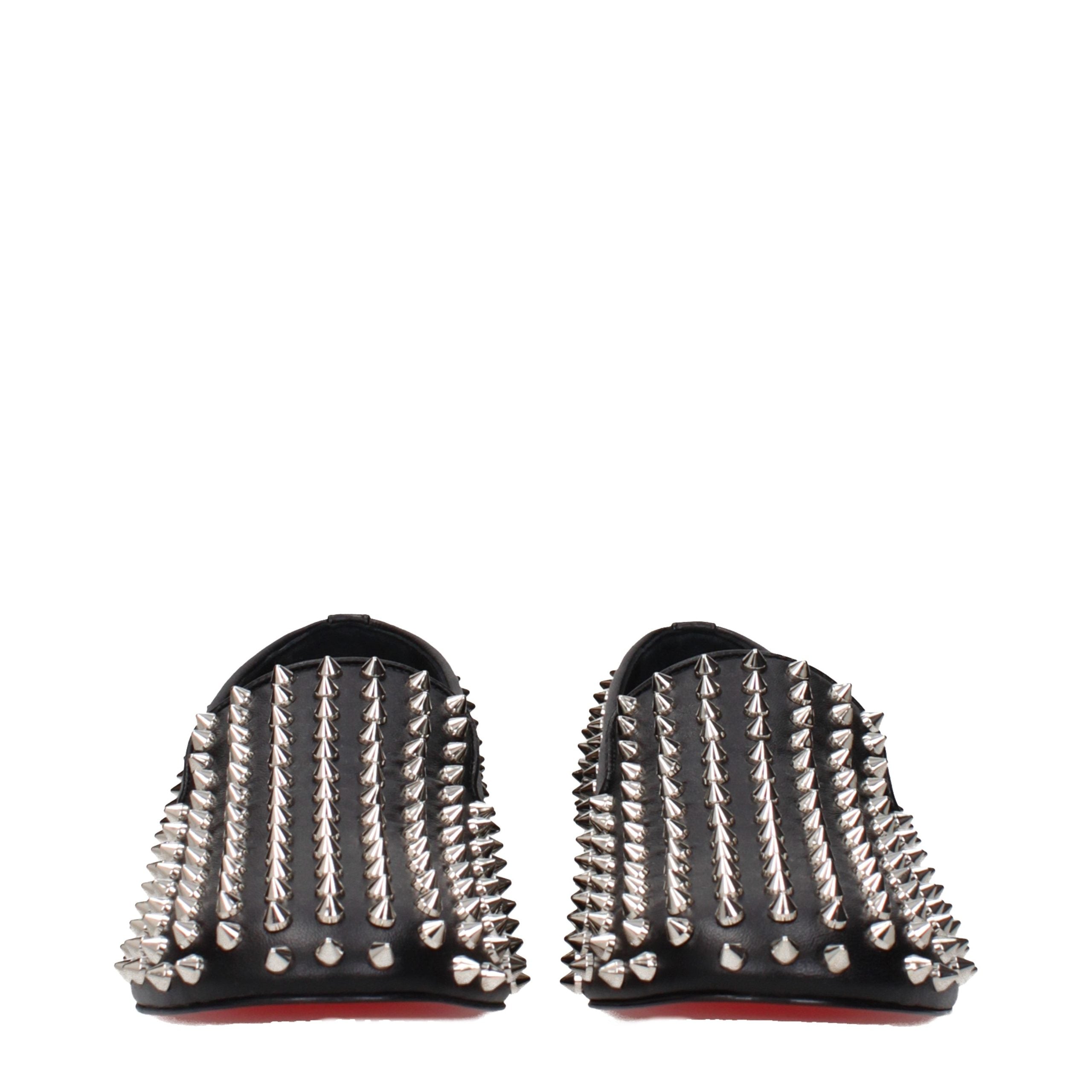 Black Leather Studded Loafers by Louboutin