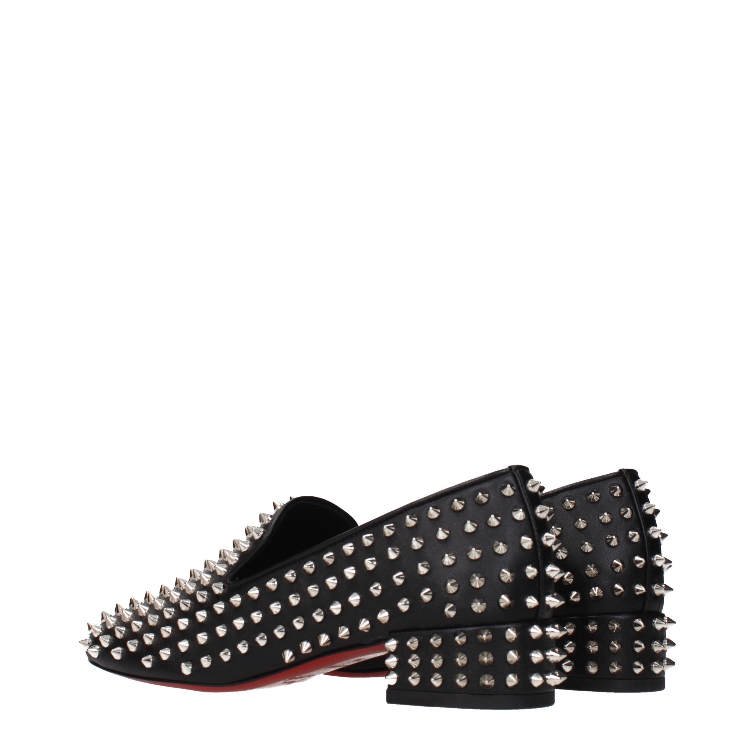 Black Leather Studded Loafers by Louboutin