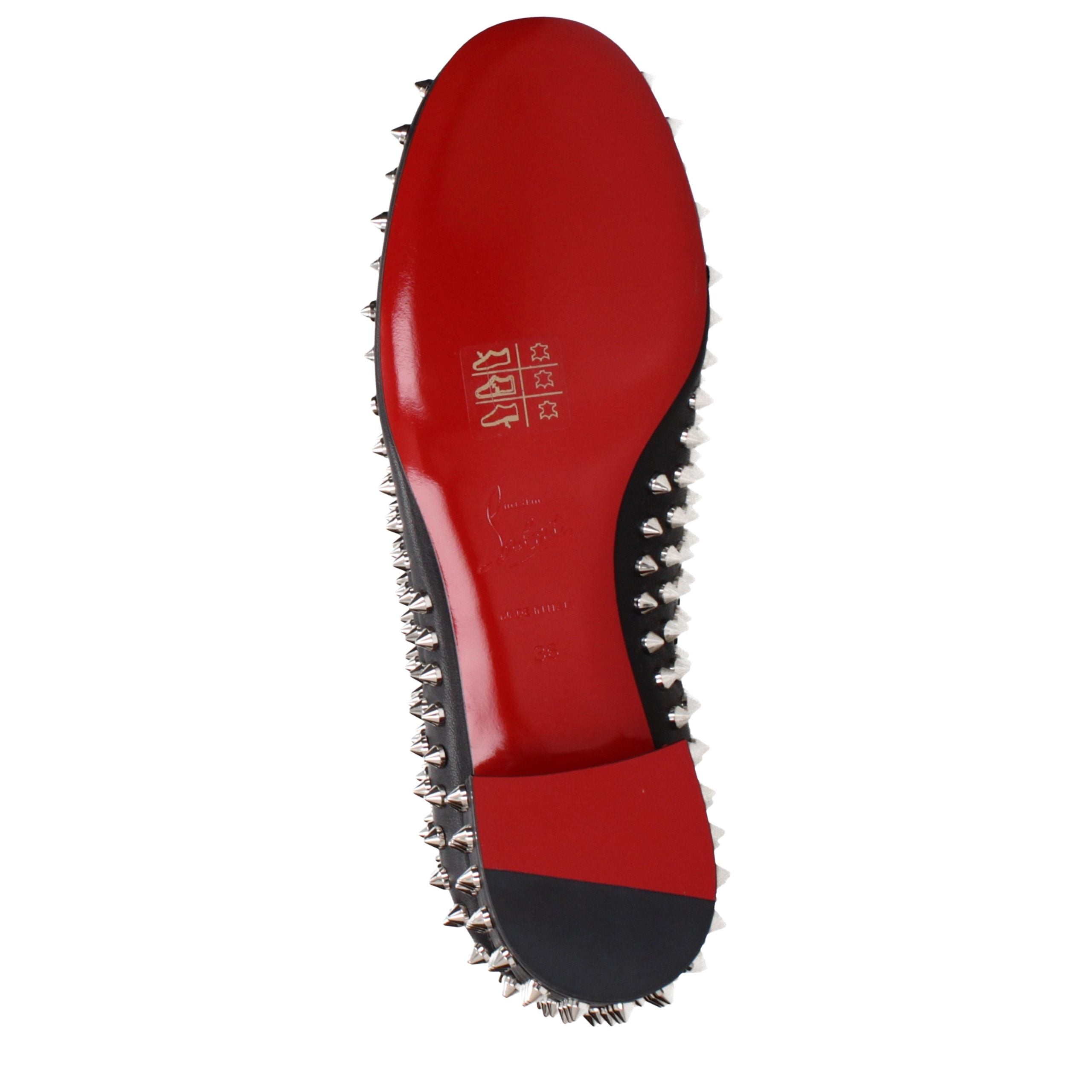 Black Leather Studded Loafers by Louboutin
