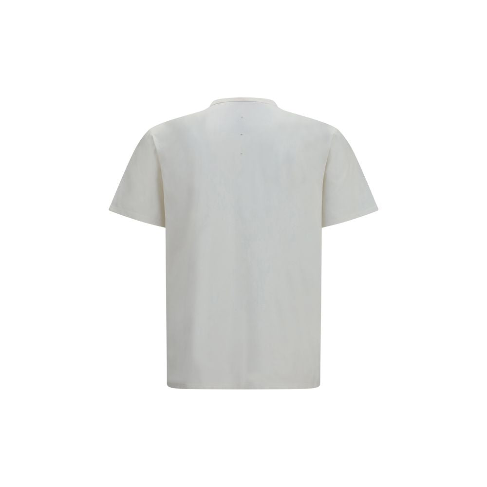 White Cotton T-Shirt with Embroidered Logo