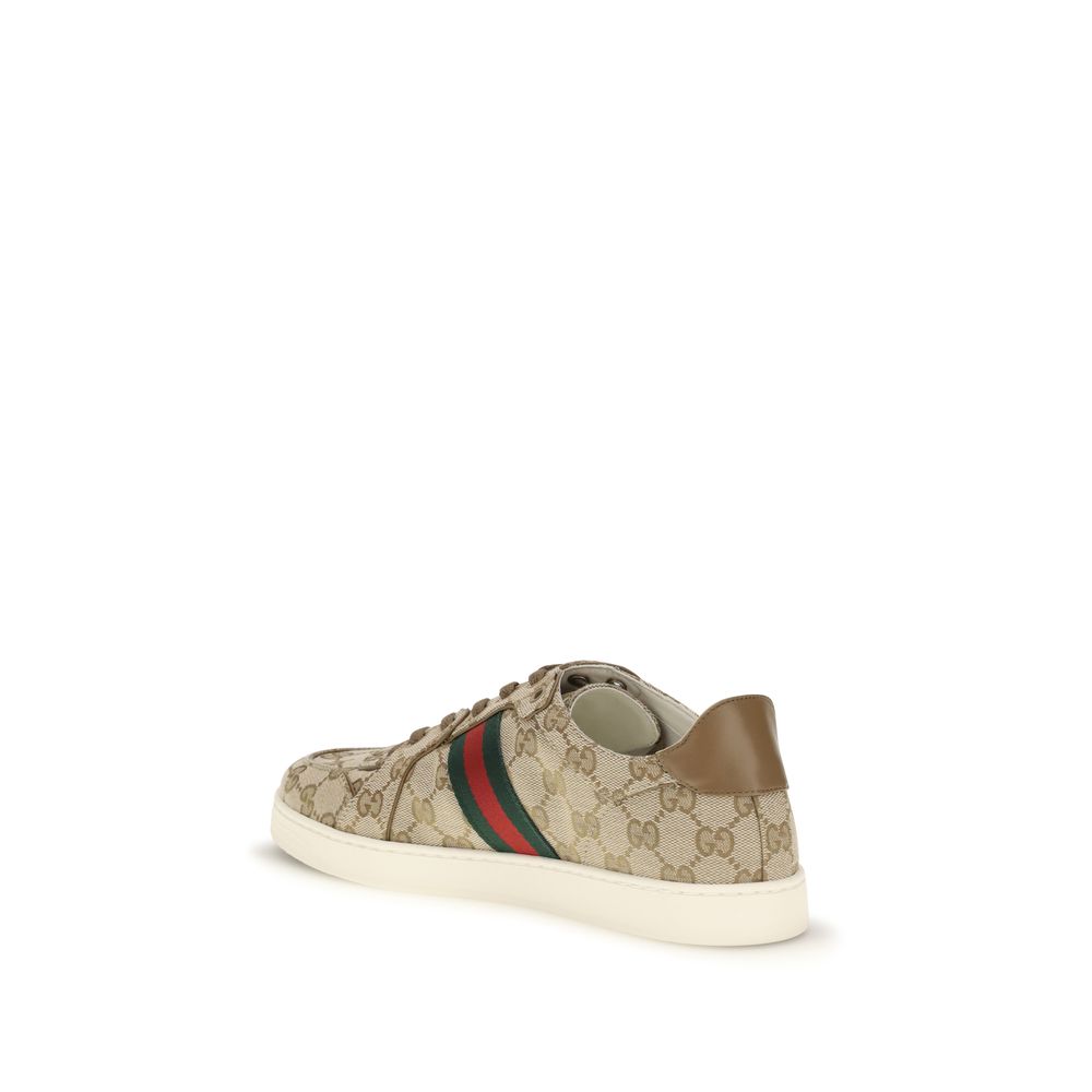Beige Gucci Sneakers in Signature GG Fabric