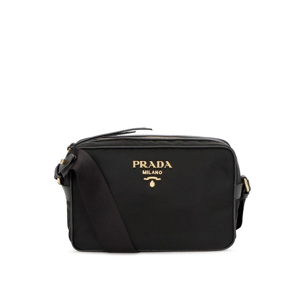 Schwarze Kunstleder-Schultertasche mit Lederdetails