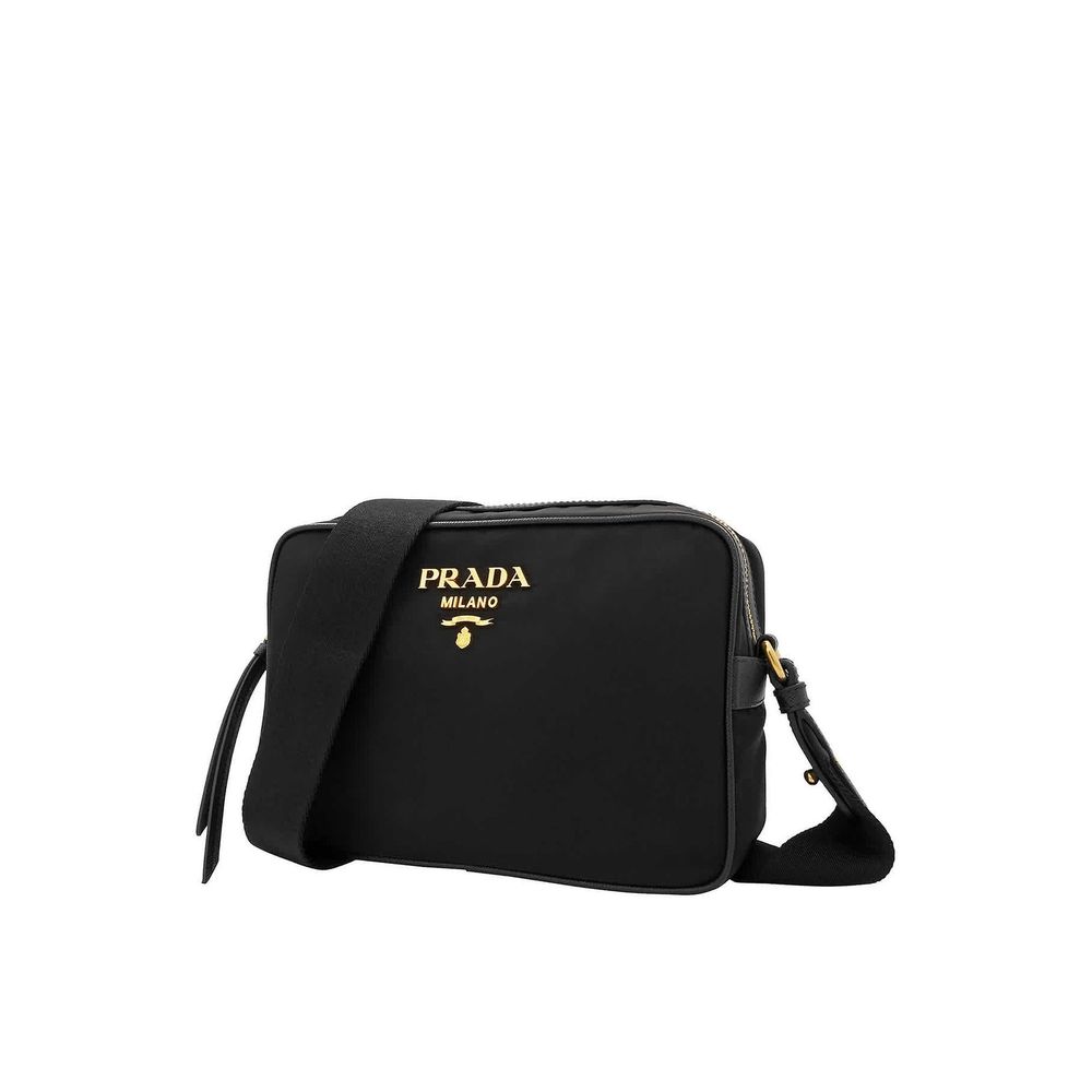 Schwarze Kunstleder-Schultertasche mit Lederdetails