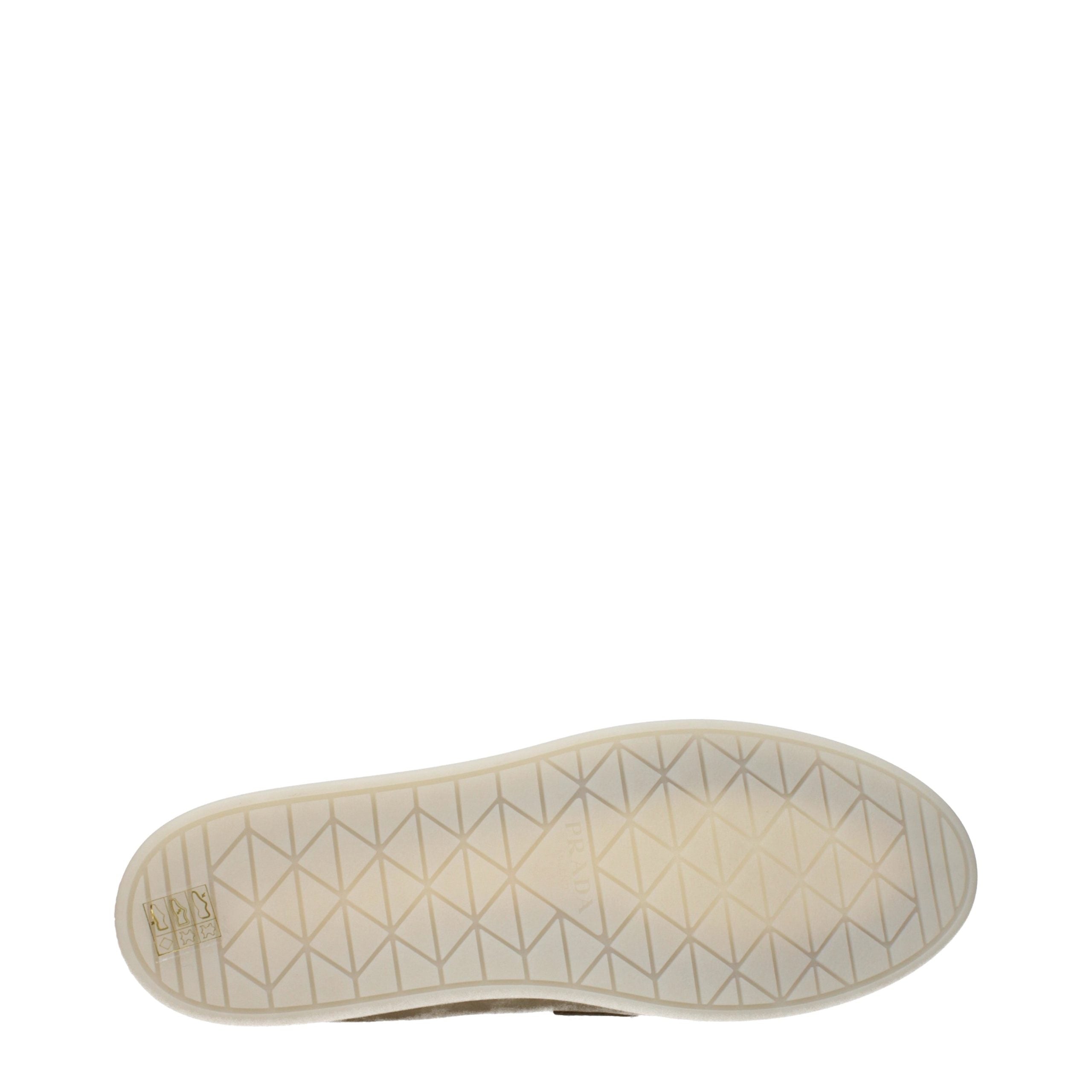 Beige Leather Loafers with Logo and Fur Interior