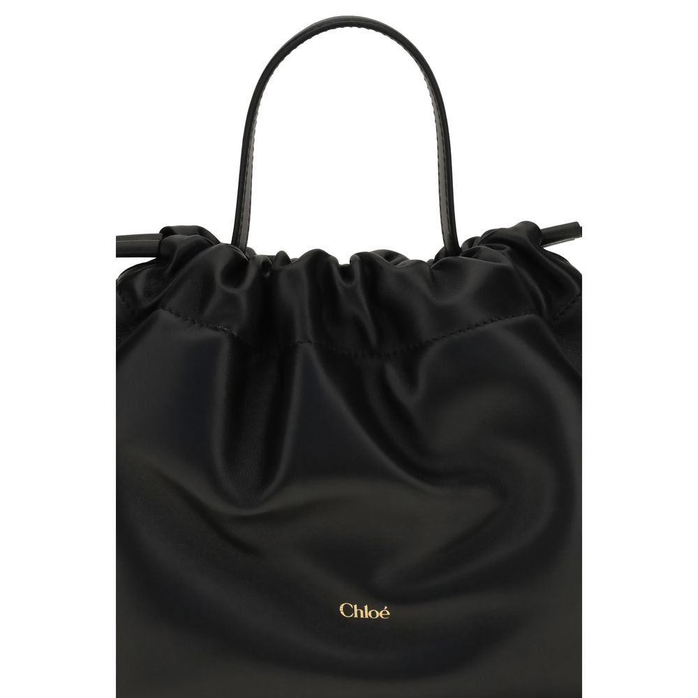 Black Leather Lambskin Chain Shoulder Bag