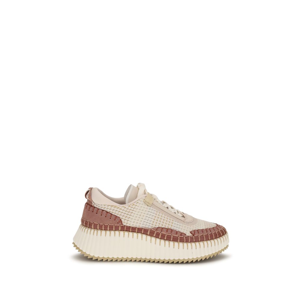 Beige klobige Synthetik-Sneaker von Chloé