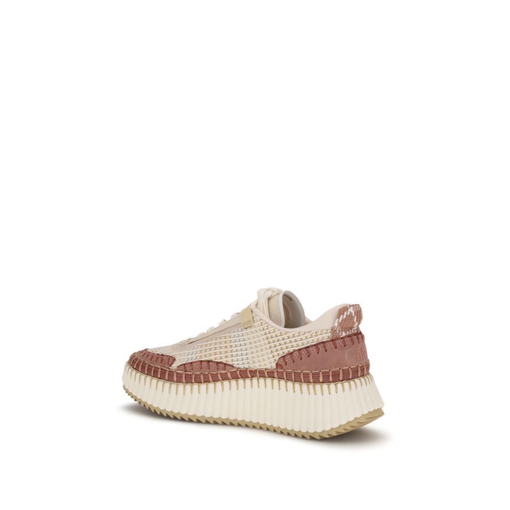 Beige Nama Synthetic Chunky Sneakers by Chloé