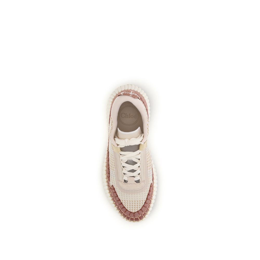 Beige Nama Synthetic Chunky Sneakers by Chloé