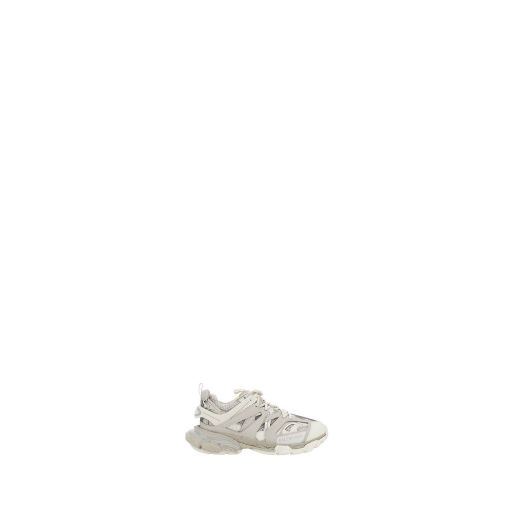 Weiße synthetische Sportschuhe mit profilierter Sohle