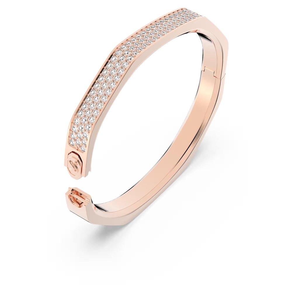 Pink Synthetic Bracelet with Swarovski Crystals Luxury Bangle