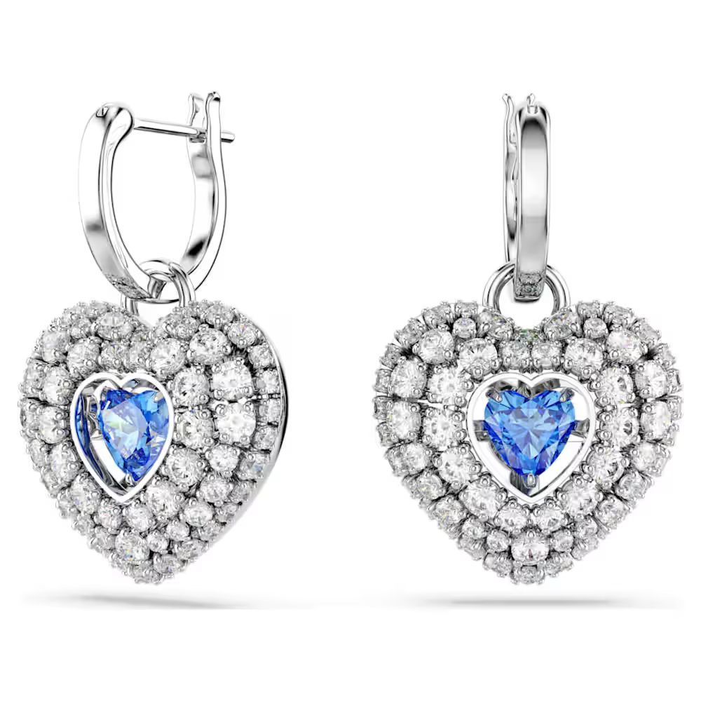 Grey Synthetic Steel Earrings with Swarovski Detail