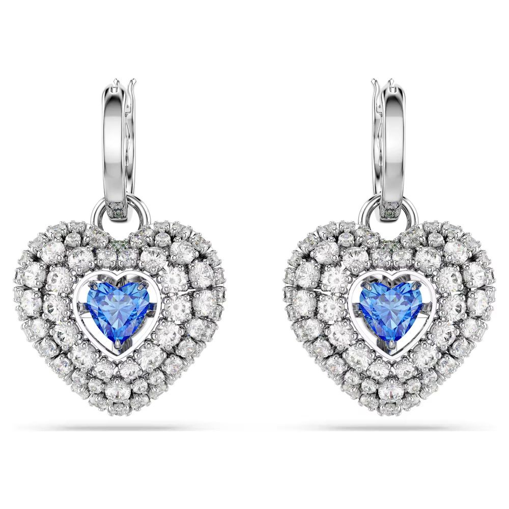 Grey Synthetic Steel Earrings with Swarovski Detail