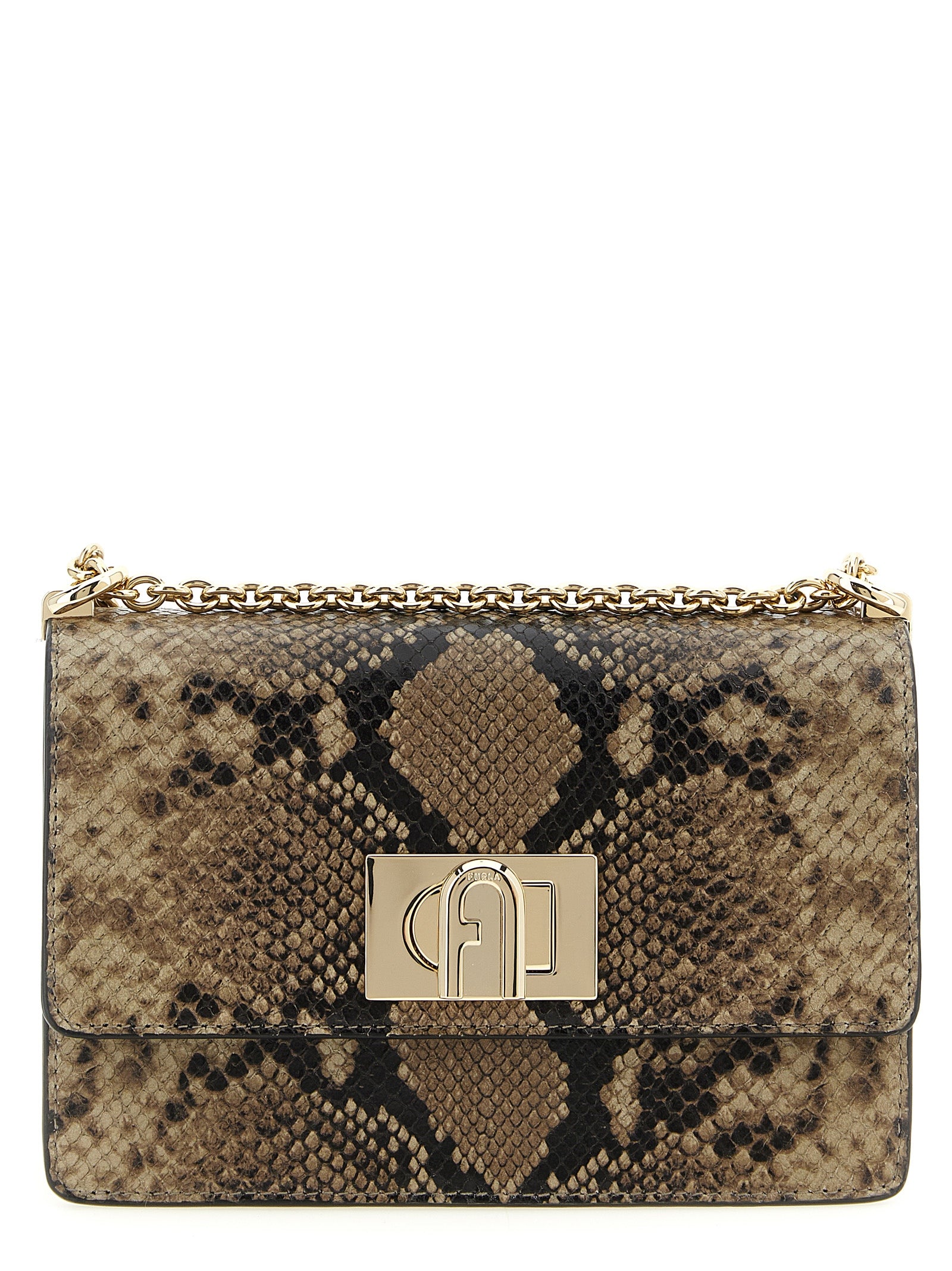Furla Gray 1927 Mini Leather Crossbody Bag